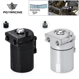 Baffled Aluminium Oil Catch Can Reservoir Tank / Oljetank med Filter Universal Svart / Silver Pqy-tk64