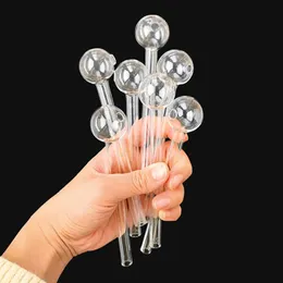 3cm Big Ball 5.9 inch length Transparent Glass Pipe Oil Nail Burning Jumbo Pipes Pyrex Glass Burner Concentrate 15cm Thick Clear Great Smoking Tubes for Smokers