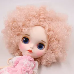 Icy Naken Blyth Doll No. BL2352 Pale Pink Hair Carved Lips Matte Anpassade ansikt Joint Body 1/6 BJD LJ201031