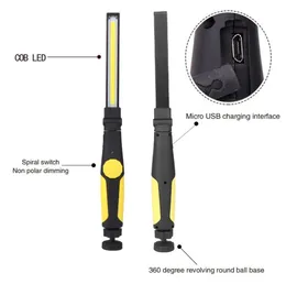 USB 충전식 손전등 LED 자기 수리 조명 USB Torch Otdoor 캠핑 램프 비상 손전등 등불