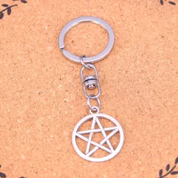 Fashion Keychain 24*24mm star pentagram Pendants DIY Jewelry Car Key Chain Ring Holder Souvenir For Gift