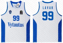 personalizzato Lavar Ball # 99 Vytautas Lituania Maglia da basket White Stitch personalizza qualsiasi numero nome UOMO DONNA GIOVANI XS-5XL