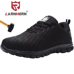 Larnmern Mens軽量鋼のつま先キャップ安全靴反射防止通気性のある建設作業ブーツY200915