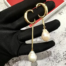 fahion Stainless steel18k Gold Stud EarringsShaped Natural Pearl Asymmetric C-shaped Earrings rose gold stud earrings for woman jewelry