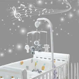 Baby Rattles Comfort Toy Crib Mobile Rattles Bracket Set 13 Pcs Infant toys Remote Control Clockwork Music Box baby bed Bell Toy 201224