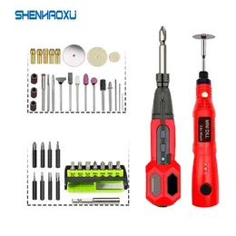 Power Tool Set Mini Grinder Drill Cordless Electric Screwdriver 3.6V Li-ion Battery Rechargeable Household Electric Tool 201225