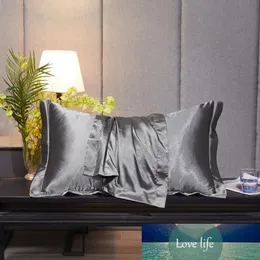 Silk Satin Pillowcase No Zipper Pillow Cover High-end Solid Color Cover Pillow 48x74cm Fall Cover Gratis frakt