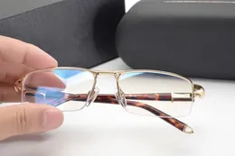 Lyxig Klassisk stil Bon-E Metal Rektangulära Halvrimglas Ram för Män 54-16-130 För Prescription Glasses Fullset Box Freeshipping