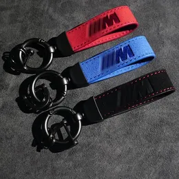 Nyckelringar 1pcs Metal Leather Car Styling Emblem Keychain Nyckelring Ringar för M x1 x3 x4 x5 x6 x7 E46 E90 F20 E60 E39 Tillbehör