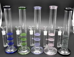 12-calowa szklana woda Pipeassorted Color Green Glass Bong Trzy warstwę Perkolato 3 Filtr grzebienia masowego i 1 Perc Bongs Water Bongs HOISAHS 18MM Złącze