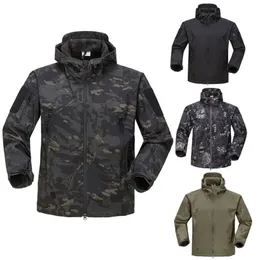 Airsoft Camping Tactical Jacket Vandring Armé Jackor Män Jakt Militär Vinter Shark Skin Softshell Vattentät Windbreaker 201114