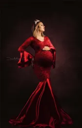 ELEDENCE Spitze Mutterschaftskleider für Foto-Shoot-Requisiten Sexy Schwangerschaftskleid für Fotografie lange schwangere Frauen Maxi Kleid Kleidung