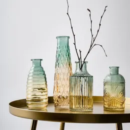 Przezroczyste Hydroponic Glass Vase Wazon Wazony do Domy Salon Dekoracji Dekoracji Home Akcesoria Nowoczesne Nordic LJ201209