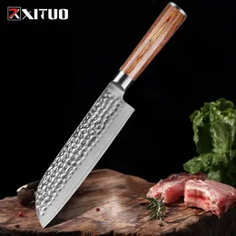 Xituo 7 "بوصة سانتوكو سكين اليابانية VG10 67 طبقات دمشق الصلب سكاكين المطبخ اللحوم تقطيع القاطع أدوات القاطع باكواود مقبض