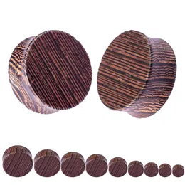 2 Sztuk Moda Tunnele Uszu Plusy Big Gauge Expander Brown Bubinga Rose Wood 8mm - 20mm Pircing Body Jewelry Dla Mężczyzn