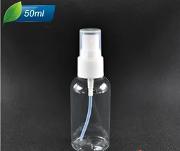 送料無料50mlクリアの透明な白い透明なプラスチック空の香水瓶が付いている白いキャップの空間蒸発器