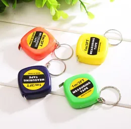 Mini Mini Measter Taśmy Keychain Mała stalowa linijka Przenośne władcy ciągnących Chowane taśmy SN4836