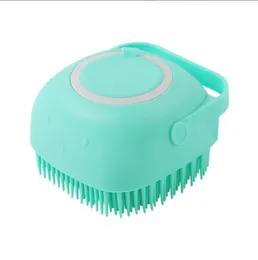 Hundbadborste Spa Shampoo Pet Massage Comb Soft Silicone Borstar Katt Dusch Hårborttagning Combs Husdjur Rengöring Grooming Tool EEC2467