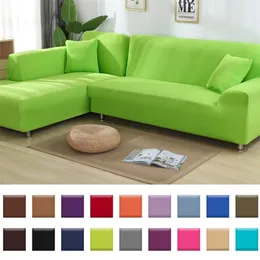 22 Color Extensible Sofa Cover Spandex Stretch Sofacovers Sectional Solid Color Single/two/three/four Seats LJ201216