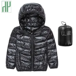 HH Barnens ytterkläder Billiga Pojke och Tjej Vinter Hooded Coat Parka Parka Varma Teenage Jackor 2 6 8 10 12 14 ÅR Barn Down Jacket LJ201125