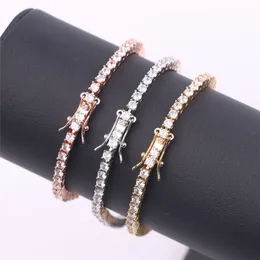 European and American tennis chains Hip-hop Tide Men's Bracelet Zircon-microencased 3mm 4mm 5mm Bracelet Tennis bracelet