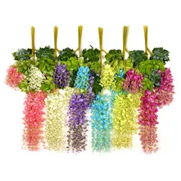 Wisteria Bröllopsinredning Konstgjorda Dekorativa Blommor Garlander För Festligt Party Bröllop Hem Tillbehör Multi-Colors