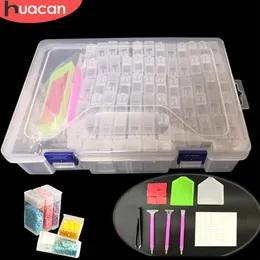 HUACAN 5d Diamond Painting Storage Box Tool Diamond Embroidery Accessories Pen Mosaic Plastic Box 201112