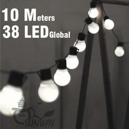 10M أضواء سلسلة LED مع 38 قطع G50 أبيض غلوب ل داخلي في الهواء الطلق حديقة حزب الفناء الديكور والتوصيل القابس شملت Y200903