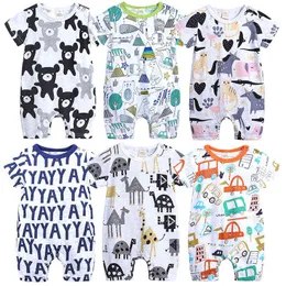 2021 Neugeborene Baby Jungen Mädchen Cartoon Kleidung Sommer Dünne kurze Ärmfträger Infant Tier Kostüme Baby Boutique Kleidung G1221