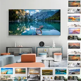 Naturalny Krajobraz Plakat Płótno Malarstwo Wall Picture Sky Sea Sunrise Wall Art Drukowane na płótnie Home Office Salon Decor