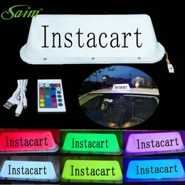 Instacart Sign Wireless Car Taxi Cab Roof Top Topper Sign Light Lamp Bright LED Magnetic Base heißer Verkauf
