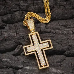 Obracanie Krzyż Naszyjnik Dla Mężczyzn Marka Designer Jezus DIY Ozdoby Męskie Biżuteria Hip Hop z CZ Stone