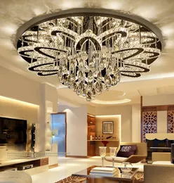 LED Modern Stainless Steel Crystal Round RGB Dimmable Lamparas De Techo Ceiling Lights.LED Ceiling Light.Ceiling Lamp For Foyer