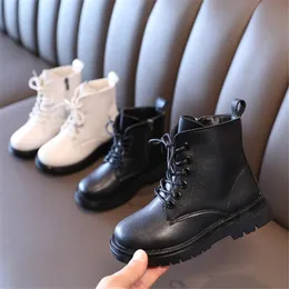 2020 New England Style Fashion Girls Martin Boots Comfortable Thin Plush Warm Winter Children Boots High Quality Children Casual Boots