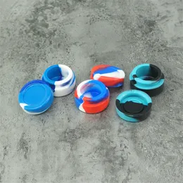 Wholesale Colorful silicone canning jar lids Dab Wax Containers For Wax Silicone Jars seals Concentrate scraper Case Smoking Accessories