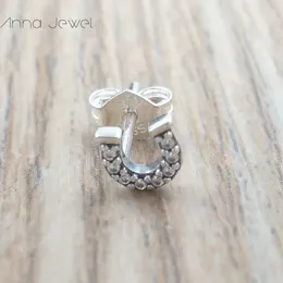 Pandora Me Link Seria Lucky Horseshoe Pojedyncze pojedyncze stadnina Kolczyk Biżuteria 925 Sterling Silver Kobiety Zła Pandora Z Logo Ale Prezent 298369CZ