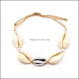 Pulseira de charme pulseira de jóias de jóias para feminino Declaração de concha marinha ajustável colarinho de bibra do mar havaiano entrega 2021 8qwpd