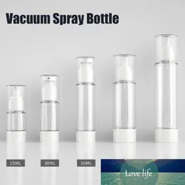 1ピースプラスチックトラベルボトル詰め替え可能な透明エアレスポンプ香水真空スプレーボトル15ml / 30ml / 50ml