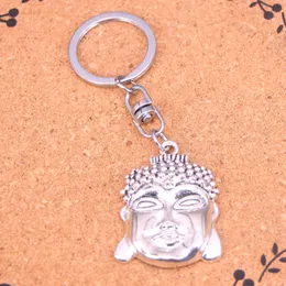 Mode Keychain 40*30mm Buddha Head Pendants Diy Jewel Car Key Chain Ring Holder Souvenir f￶r g￥va