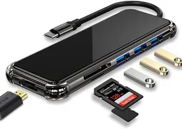 6-In-1 Dongle Adapter Hub C USB z 4K HDMI, SD / TF Reader Kompatybilny dla MacBook Pro / Air, Ipad Pro / Mini 6, Laptopy powierzchniowe