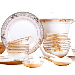 light luxury 50pcs tableware set dinnerware sets bone china homeuse from Tangshan basis production easy clean