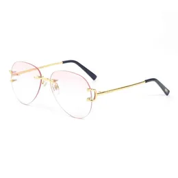 Vintage New Women Rimless Glasses Frame Heart Sunglasses Men Optical Myopia Clear Spectacles Frames Sun glasses French