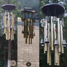 Obiekty dekoracyjne Figurki Outdoor Living Wind Chimes Yard Garden Tubes Bells Miedź Antyczne Wiszący Wall Wiszące Wiszące Wystrój Domu Decoratio