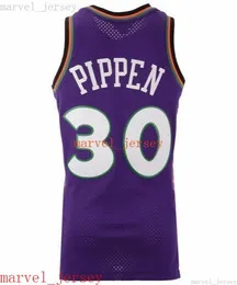 Пользовательский сшитый сшитый Скотти Пиппен № 30 1995 All-Star Swingman Jersey XS-6xl Mens Blacks Basketball Jerseys Мужчины y