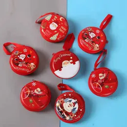 Söt julmyntväska Cartoon Kids Girls Wallet Earphone Organizer Box Small Coins Pocket Xmas Gift Santa Claus Pendant BH4346 TYJ