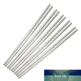 5 Pair Chinese Stylish Chopsticks Stainless Steel Non-slip Chopsticks Sushi Food Sticks For Household Kitchen Tableware