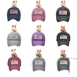 Yetişkin Parti Şapka Pamuklu Yıkanmış At Kuyruğu Şapka Ulusal Bayrak İşlemeli Beyzbol Şapkası Açık Güneş Sporları ABD Cap Şenlikli 9 Stil RRD13109