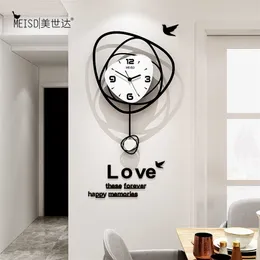 Meisd Quartz Silent Wall Clock Pendulum 시계 현대 디자이너 품질 아크릴 홈 장식 거실 220115