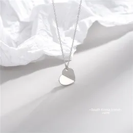 Содров 925 Стерлинговое серебро Ожерелье Кулон для Женщин Разворенное Сердце Ожерелье Серебро 925 Ювелирные Изделия Подвесное Серебряное Ожерелье Q0531