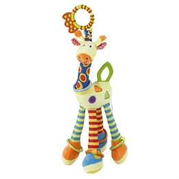 Ocday baby giraff hängande barnvagn säng klockor mjuka leksak djur handbells rattles roliga pedagogiska mobiler leksaker hand bell rattle hot lj201124